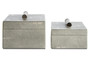 Cardona Set of Two Grey Shagreen Effect Trinket Boxes