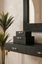 Cardona Set of Two Black Shagreen Effect Trinket Boxes