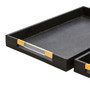 Cardona Set Of Two Black Shagreen Effect Trays