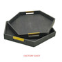 Cardona Set Of Two Hexagonal Blue Shagreen Effect Trays
