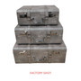 Cardona Set Of Three Grey Shagreen Effect Storage Trunks