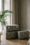Cardona Set Of Three Grey Shagreen Effect Storage Trunks