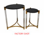 Cardona Set Of Two Black Shagreen Effect Side Tables