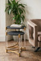 Cardona Set Of Two Black Shagreen Effect Side Tables