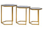 Cardona Nest of Three Hexagonal Blue Shagreen Effect Tables
