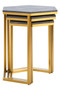 Cardona Nest of Three Hexagonal Blue Shagreen Effect Tables