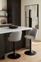 Maxwell Set of 2 Light Grey Textured Fabric Curved Bar Chairs