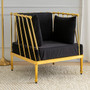 Novo Chair With Gold Finish Tapered Arms
