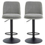 Maxwell Set of 2 Light Grey Textured Fabric Cushioned Bar Chairs