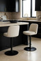 Maxwell Set of 2 Beige Textured Fabric Cushioned Bar Chairs