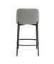 Maxwell Set of 2 Light Grey Textured Fabric Bar Chairs with Black Legs