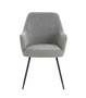 Maxwell Set of 2 Light Grey Textured Fabric Dining Chairs with Arms