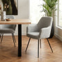 Maxwell Set of 2 Light Grey Textured Fabric Dining Chairs with Arms