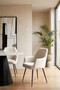 Maxwell Set of 2 Light Beige Textured Fabric Dining Chairs with Arms