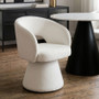 Maxwell Textured Beige Fabric Curved Accent Dining Chair
