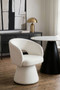 Maxwell Textured Beige Fabric Curved Accent Dining Chair