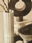 Savio White Fluted Marble Vase