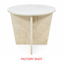 Savio Round White Marble Side Table