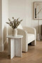 Savio Round White Marble Side Table