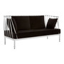 Novo 2 Seat Silver Finish Tapered Arms Sofa