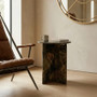 Fazio Round Forest Green Marble Side Table