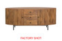 Torello Two Door Three Drawer Mango Wood Oval Sideboard