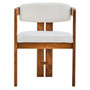 Torello Boucle Fabric and Mango Wood Dining Chair