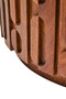 Torcino Marble and Carved Mango Wood Round Coffee Table