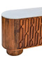 Torcino Marble and Carved Mango Wood Two Door Sideboard
