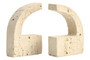 Tibor Travertine Set of Two Comma Bookends