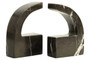 Zoro Black and White Marble Set of Two Comma Bookends
