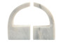 Zoro White Marble Set of Two Comma Bookends