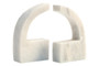 Zoro White Marble Set of Two Comma Bookends
