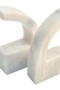 Zoro White Marble Set of Two Comma Bookends