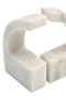 Zoro White Marble Set of Two Comma Bookends
