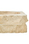 Tibor Travertine Rough Edge Square Bowl