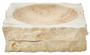 Tibor Travertine Rough Edge Square Bowl