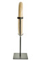 Zoro Cream Marble Ring Sculpture on Metal Stand