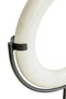 Zoro White Marble Ring Sculpture on Metal Stand