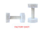 Zoro Set of Two Decorative White Marble Dumbbells