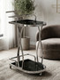 Novo Black Glass and Silver Frame 2 Tier Trolley
