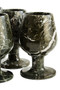 Marmore Set of Six Greenish Black Marble Shot or Liqueur Glasses