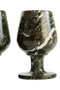 Marmore Set of Six Greenish Black Marble Shot or Liqueur Glasses