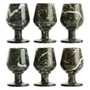 Marmore Set of Six Greenish Black Marble Shot or Liqueur Glasses