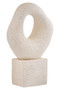 Broc Cream Textured Abstract Loop Sculpture On Pedestal