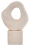 Broc Cream Textured Abstract Loop Sculpture On Pedestal