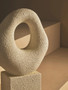 Broc Cream Textured Abstract Loop Sculpture On Pedestal