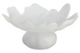 Galene Fluted White Glass Pedestal Bowl