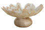 Galene Fluted Natural Glass Pedestal Bowl