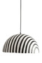Carta Black and White Stripe Papier Mache Domed Pendant Light